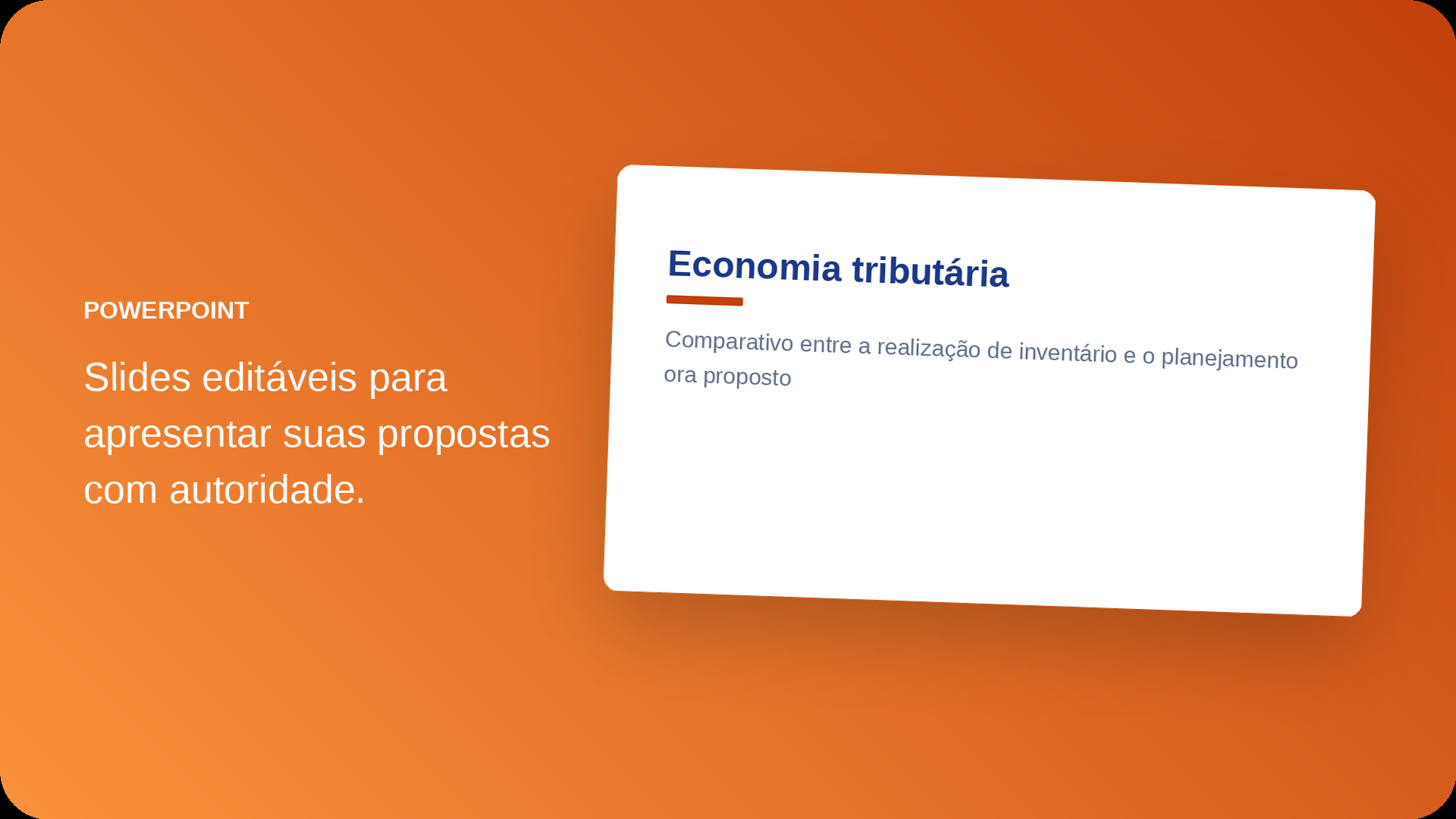 Apresentação comercial para clientes e parceiros
