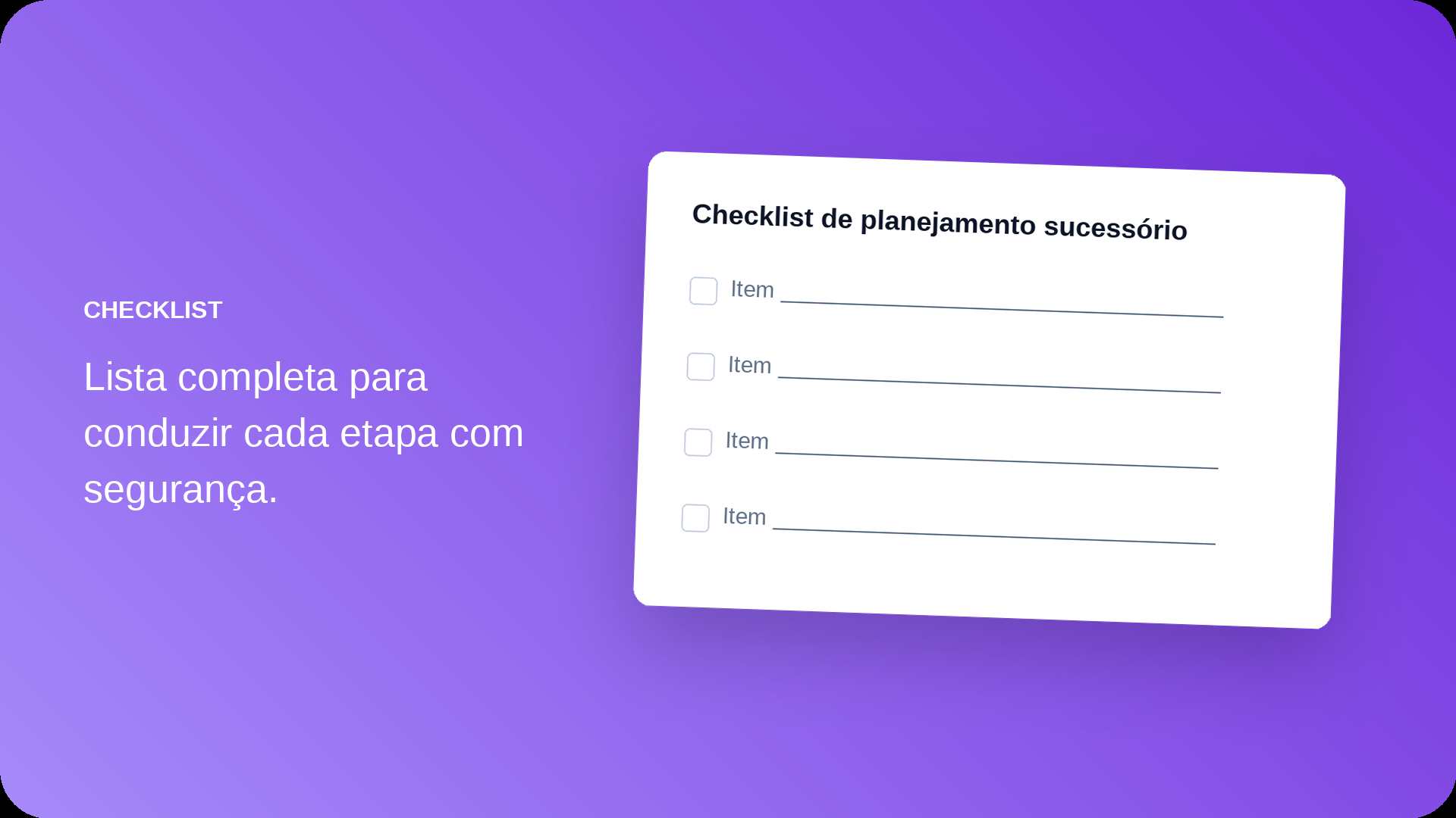 Checklist de planejamento sucessório