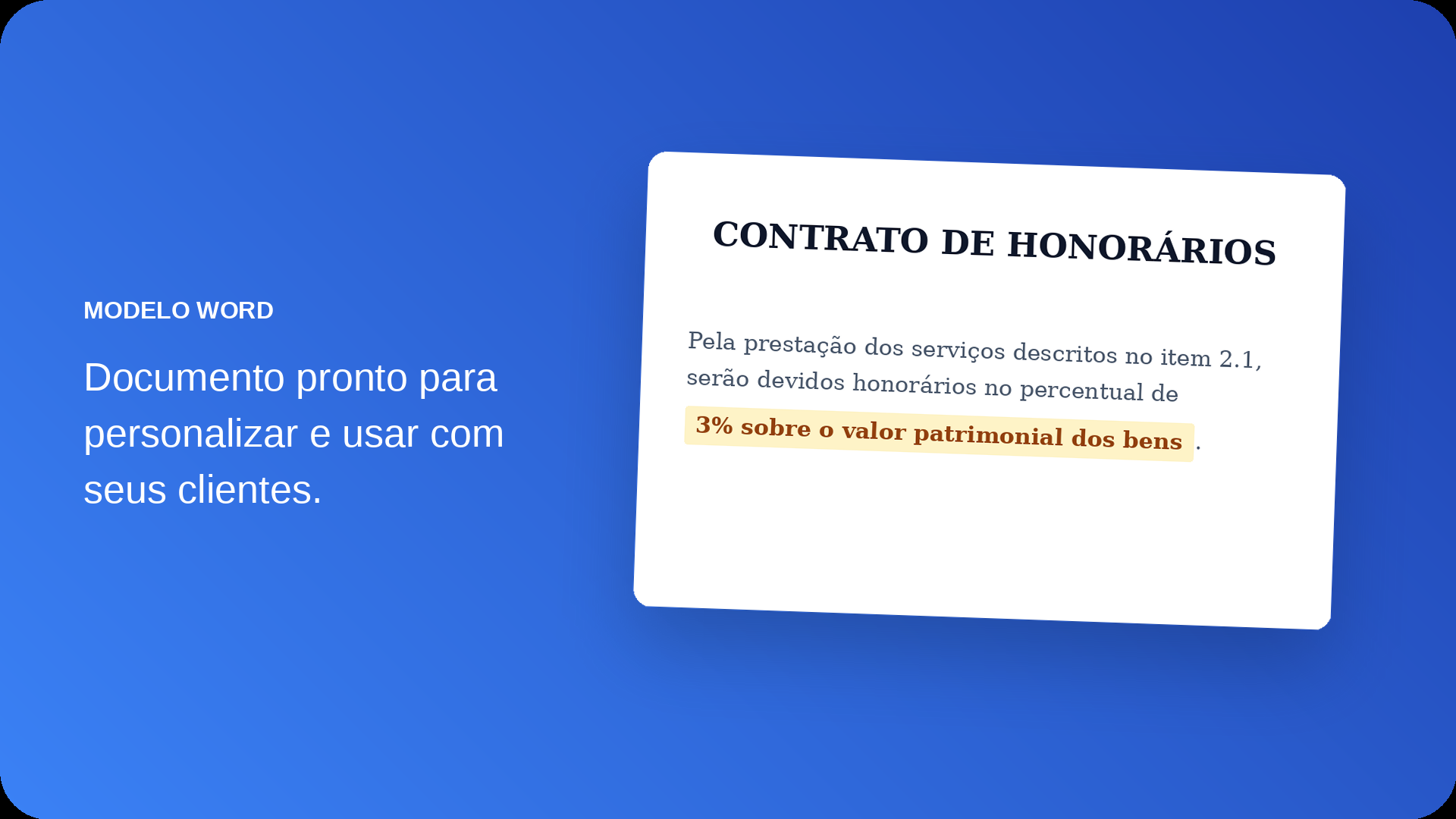 Modelo de contrato de honorários